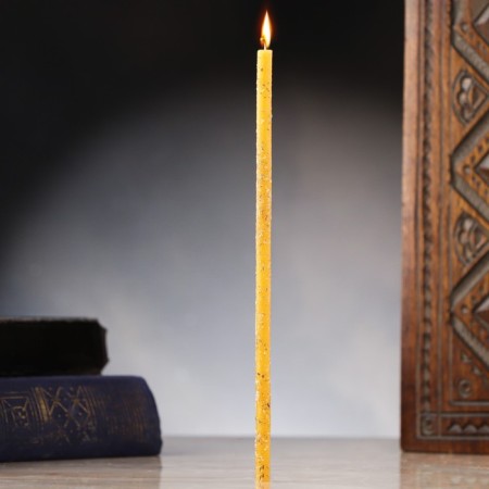 Candle magic wax "female power", with chamomile, 16x0.6 cm, yellow