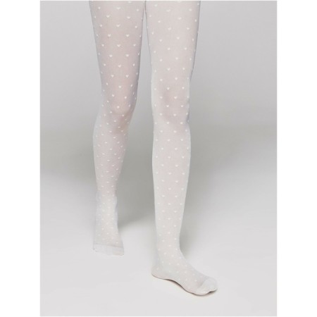 Children's tights with a pattern "hearts" Conte Elegant Anabel, height 104-110 cm, color Bianco-2