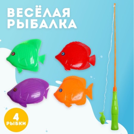 Magnetic game "Fun fishing": fishing rod, 4 fish