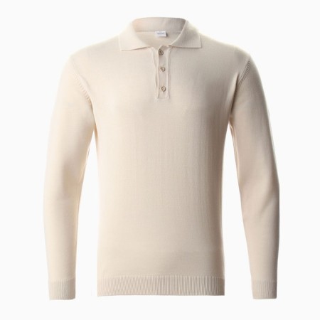 Jumper Polo Men's Minaku: Knitwear Collection Cream color, river 44-5