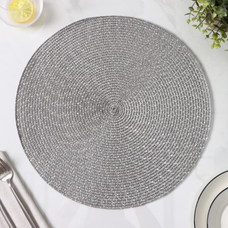 Set of serving napkins on the table "Ray", 4 pcs, d = 38 cm, color gray color