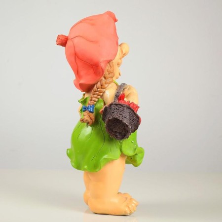 Garden figure "Girl Gnome with a basket" 26x18x52 cm-4