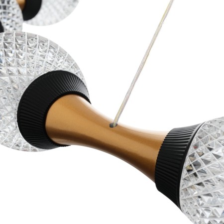 Assini Lamp with PDU 12XLED 90W black and gold 88x88x10-110 cm-8
