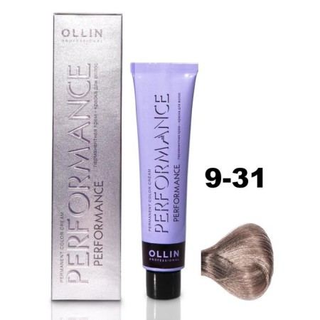 OLLIN PROFESSIONAL PERFORMANCE hair cream, tone 9/31 Golden-papel blond, 60 ml
