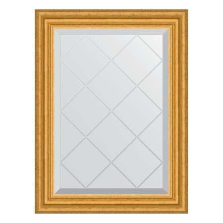Mirror with engraving in the baguette frame, aged gold 67 mm, 52x70 cm