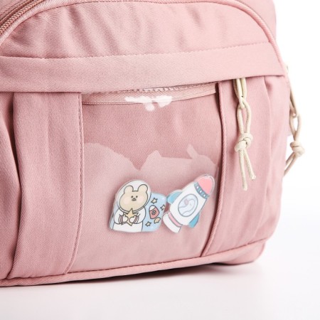 Youth bag with a zipper, pink color-3