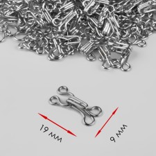 Sewing hook No. 3, 19 × 9 mm, 100 pcs, silver color