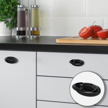 Handle button Cappio RK130 furniture, black color