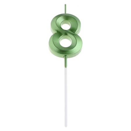 Candle in the cake on the skewer "Fine", the number "8", the emerald, 5 cm-5