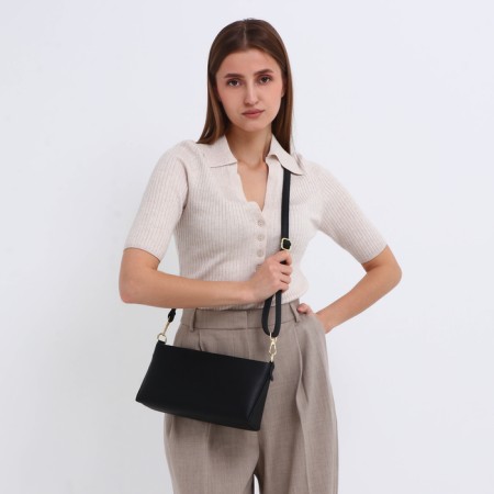Bag Women's Cross-Bodi with a zipper, black color-4