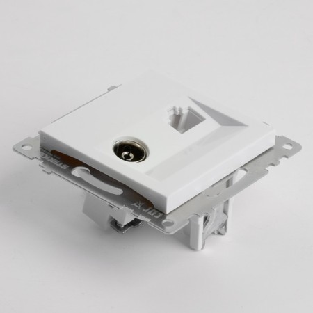 ROSET TV + computer RJ-45 (mechanism), Stekker series Catherine, White, GLS00-7106-01-1