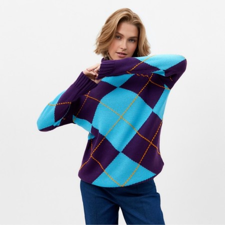 Jumper female minku: Casual Collection Biryuzovaya color, rr 50-52-4