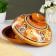 Set for pancakes 7 items: 1 pc. Pancake, 6 pcs. plates, with painting, peach