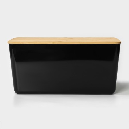 Storage container with lid laconicism lid, 31.5 × 22 × 15 cm, black color-5