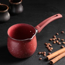Turko Turdo Turkish, 600 ml, plastic handle, anti -stick coating, burgundy color