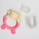 Nibbler for feeding "ears", with silicone mesh, pink color