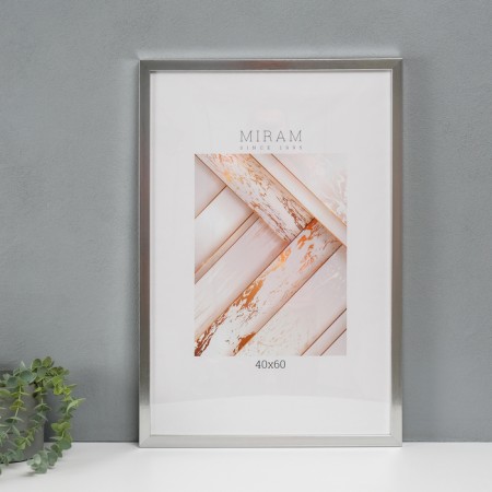 Photo frame Plastic "Mira" 40x60 cm, 641822-17, silver (plastic screen)