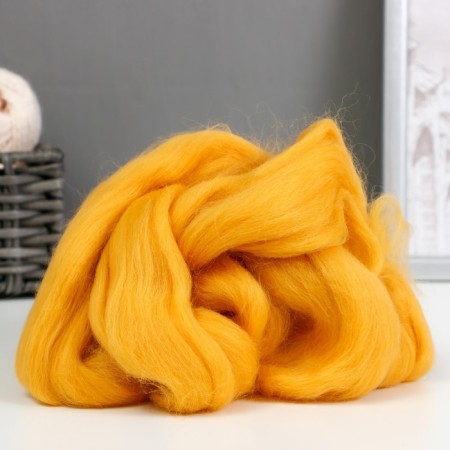 Fasting wool 100% half -toned wool 50 g (104, yellow)