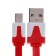 Oxion DCC328, MicroUSB - USB, charging + data transfer, 1 m, flat, red