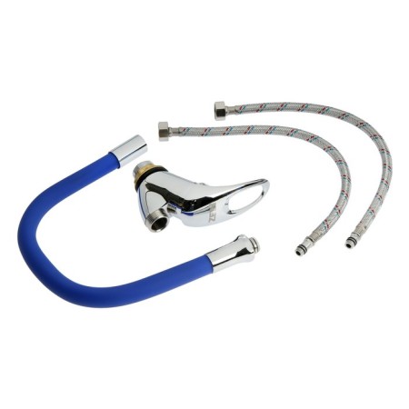 Kitchen mixer Zein Z2112, single -leaf, flexible surge, cartridge 40 mm, blue/chrome-6