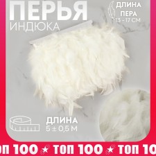 Tesma with feathers turkey, 13-17 cm, 5 ± 0.5 m, white color