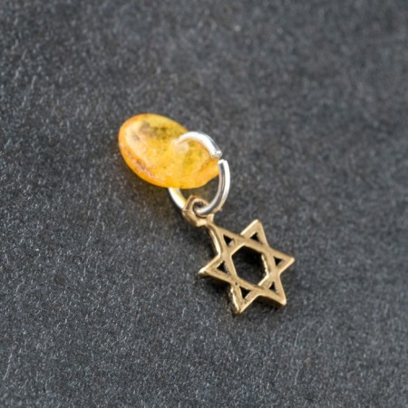 TALISTAR-TALISMAN "Star David", natural amber-1