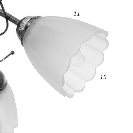 Chandelier 53512/3an wt, 3x40W E27, black chrome color-3