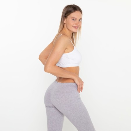 Female leggings elongated, color gray melange, size 58-1
