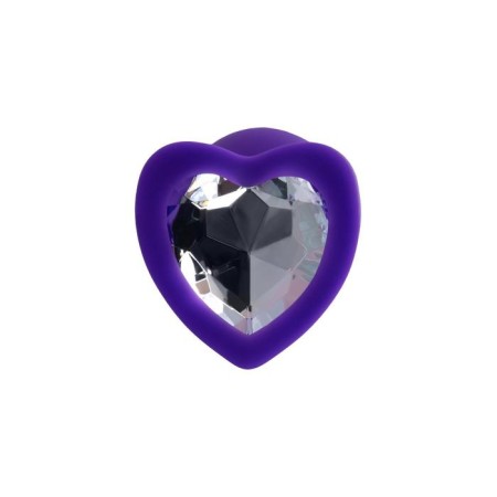 Anal plug Diamond Heart, silicone, purple color, 7 cm, d = 2 cm-2