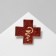 Brooch "Medicine" Cross, red color in gold