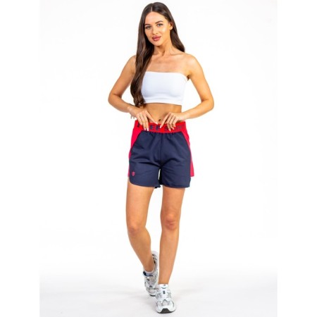 Women's shorts ise, size 44 cm, dark blue color, raspberry-2
