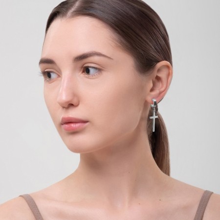 Mono-serg "cross" elongated, silver color-3