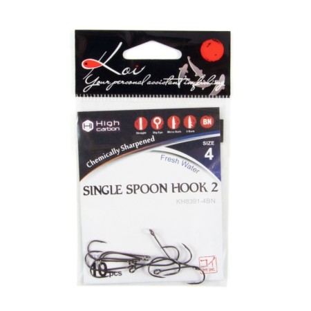 The hook Koi Single Spoon Hook 2, size 4 Int, color BN 10 pcs.-3