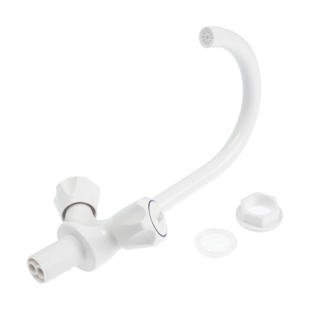 Zein Z3663 kitchen mixer, two-wound, pour height 22 cm, ABS plastic, white-6