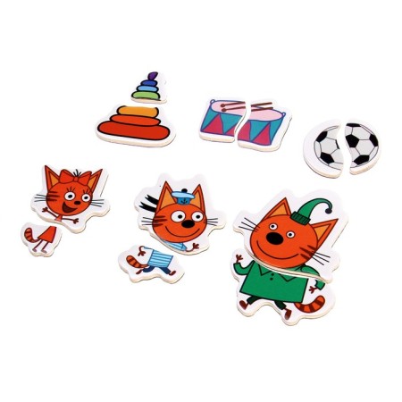 Wooden toy "Three cats" Magnetic board, 15 × 15 cm-4