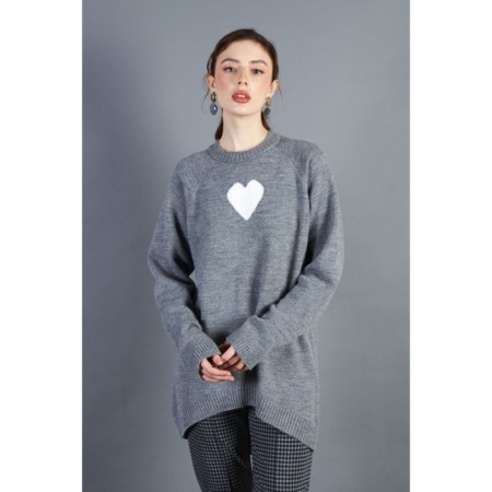 Jumper female elongated Eliseeva Olesya, size 54-56, color gray