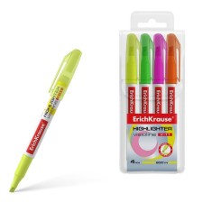A set of markers of textbooks of 4 colors, Erichkrause Liquid Visioline V-11, 0.6-5.0 mm, water-based ink