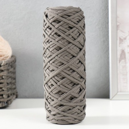 Knitting cord 100% polyester, width 3 mm 100m (gray)