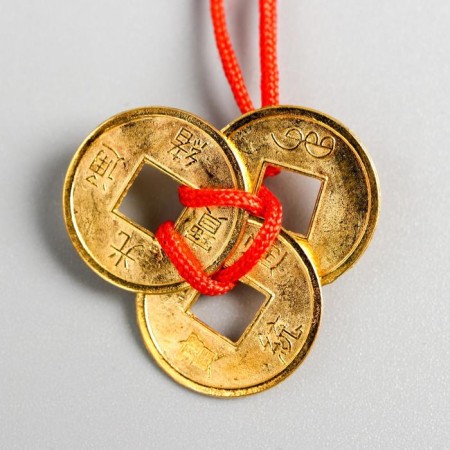 Suspension 3 coins gold d = 1.5 cm-2