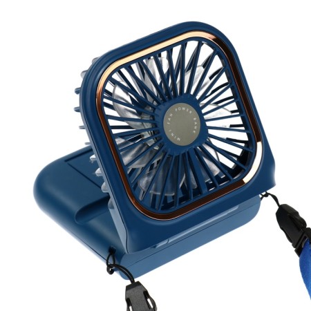 Portable F30 fan, Power Bank 3000 mAh, 3 modes, USB, folding, blue-3