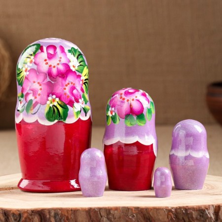Matryoshka 5 puppet "Eva Spring" 14-15 cm, manual painting-1