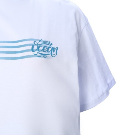 Female set (T -shirt/shorts), the color is lapis lazuli/white, size 50-7
