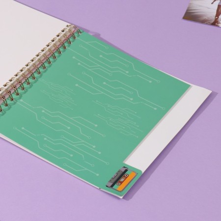 Photo album on spirals 20 sheets "tape recorder" volumetric element + 4 tabs 24x24 cm-6
