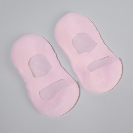 Socks for pedicure, silicone, with perforation, with a strap, size S, pink color-4