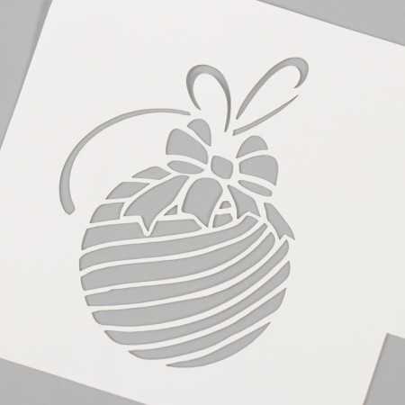 Plastic stencil "Christmas tree toy", size 9x9 cm-2