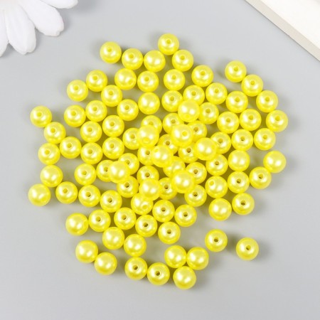 Set of beads "needlework" plastic, diameter 8 mm, 25 g, yellow-1
