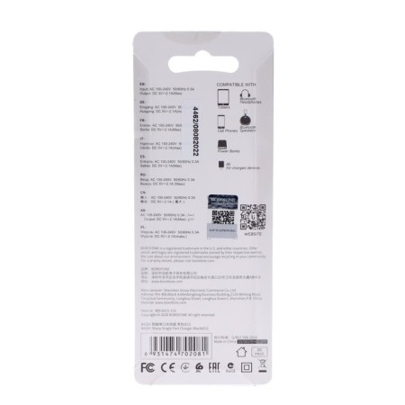 Network charger Borofone BA20A, 1 USB, 2.1 a, black-5