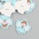 Buttons wood for creativity 2 punctures "angel in blue" set of 15 pcs 2.8x3.1 cm