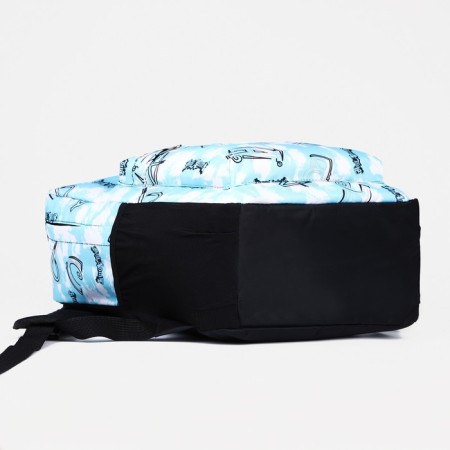 Young backpack from textiles on lightning, 3 pockets, blue color-4