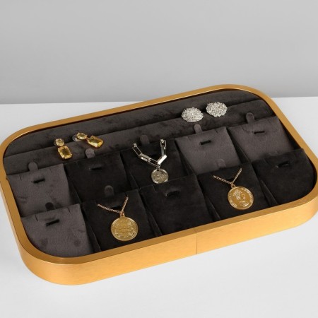 Standing for pendants, chains, suspensions 2 stripes and 10 seats, 30 × 20 × 3 cm, color gray color-1